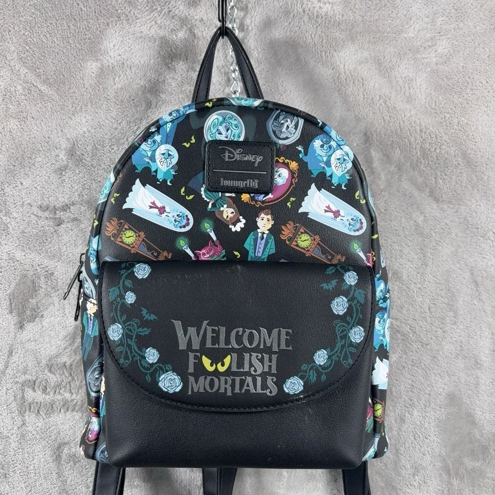 Loungefly Disney Haunted Mansion Welcome Foolish Mortals Mini Backpack Bag